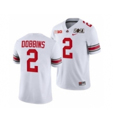 Men's Ohio State Buckeyes J.K. Dobbins Sugar Bowl Jersey White Playoff Away