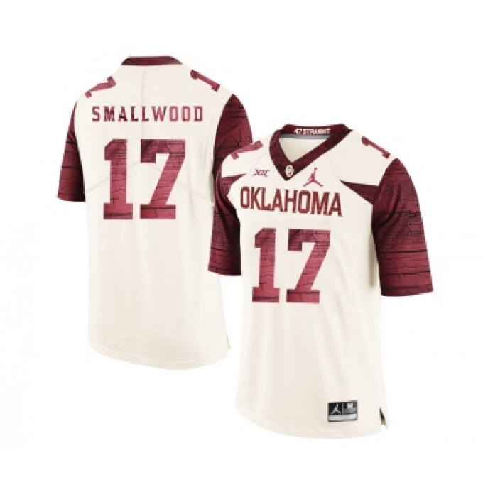 Oklahoma Sooners 17 Jordan Smallwood White 47 Game Winning Streak College Football Jersey