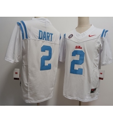 Men's Ole Miss Rebels #2 Jaxson Dart White 2024 F.U.S.E Stitched Jersey