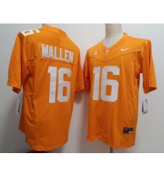 Men's Tennessee Volunteers #16 Morgan Wallen Yellow FUSE College Stitched Jersey