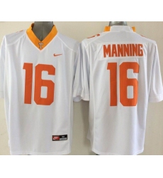Tennessee Vols #16 Peyton Manning White Orange Stitched NCAA Jersey