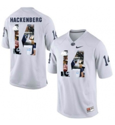 Penn State Nittany Lions #14 Christian Hackenberg White With Portrait Print College Football Jersey