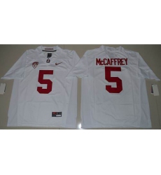 Stanford Cardinal #5 Christian McCaffrey White Stitched NCAA Jersey
