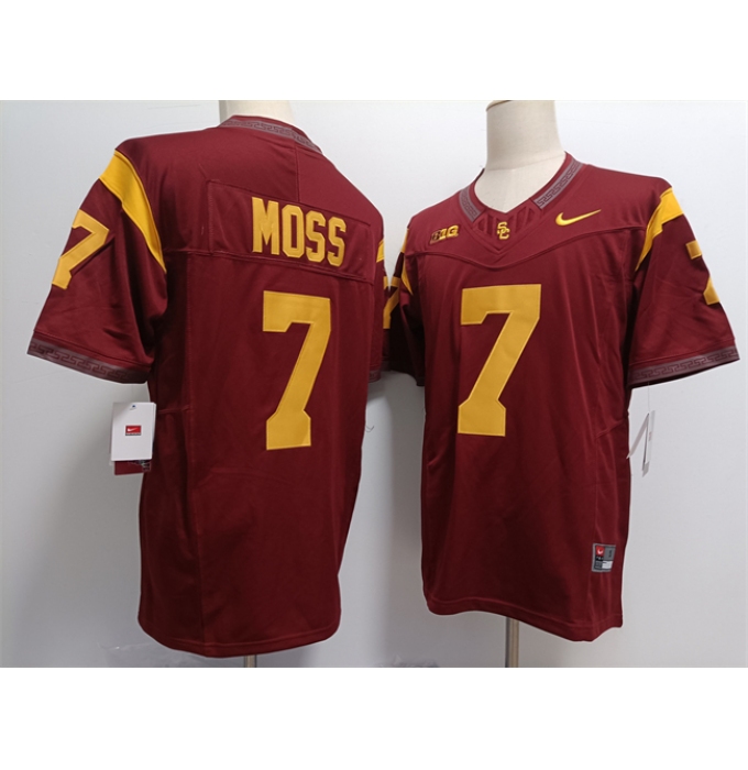 Men's USC Trojans #7 Miller Moss 2023 F.U.S.E. Red Stitched Jersey