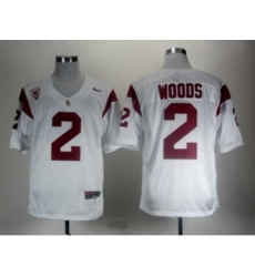 USC Trojans 2 Woods White Pac-12 Patch Jerseys