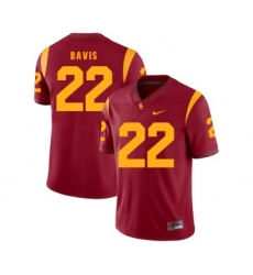 USC Trojans 22 Justin Davis Red College Football Jersey