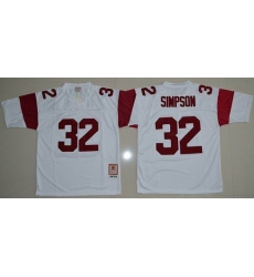 USC Trojans #32 O.J. Simpson White Stitched NCAA Jersey