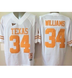 Texas Longhorns #34 Ricky Williams White Stitched NCAA Jersey