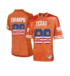 Texas Longhorns 98 Brian Orakpo Orange College Football Throwback Jersey