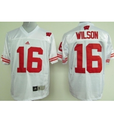 Wisconsin Badgers #16 Russell Wilson White NCAA Jersey
