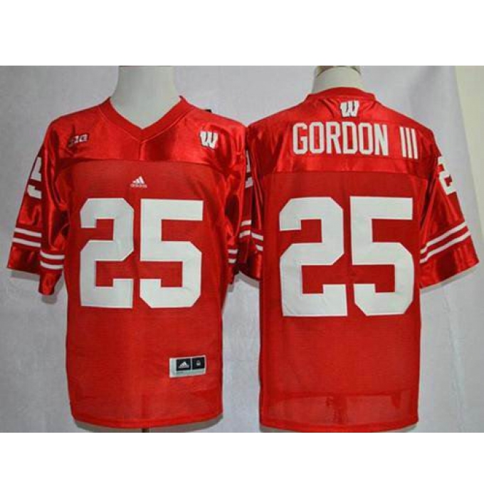 Wisconsin Badgers #25 Melvin Gordon III Red Big Ten Stitched NCAA Jersey