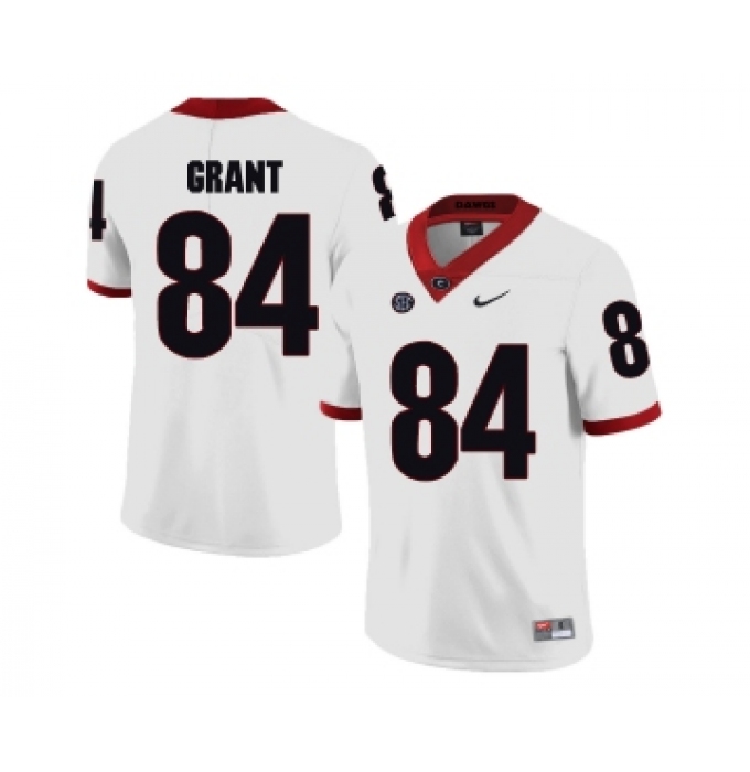 Georgia Bulldogs 84 Walter Grant White College Football Jersey