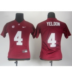 Women Alabama Crimson Tide 4 T.J Yeldon Red 2012 SEC Patch Jerseys