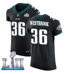 Men's Nike Philadelphia Eagles #36 Brian Westbrook Black Vapor Untouchable Elite Player Super Bowl LII NFL Jersey
