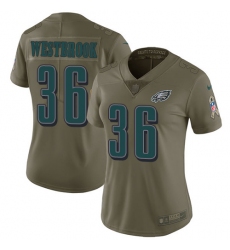 Women's Nike Philadelphia Eagles #36 Brian Westbrook Limited Olive 2017 Salute to Service NFL Jersey