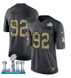 Men's Nike New England Patriots #92 James Harrison Limited Black 2016 Salute to Service Super Bowl LII NFL Jersey