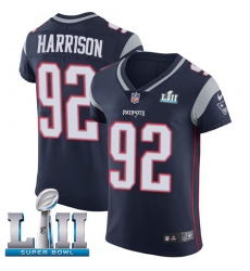 Men's Nike New England Patriots #92 James Harrison Navy Blue Team Color Vapor Untouchable Elite Player Super Bowl LII NFL Jersey