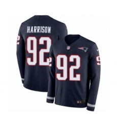 Youth Nike New England Patriots #92 James Harrison Limited Navy Blue Therma Long Sleeve NFL Jersey