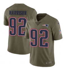 Youth Nike New England Patriots #92 James Harrison Limited Olive 2017 Salute to Service NFL Jersey