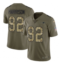 Youth Nike New England Patriots #92 James Harrison Limited Olive/Camo 2017 Salute to Service NFL Jersey