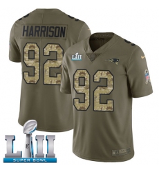 Youth Nike New England Patriots #92 James Harrison Limited Olive/Camo 2017 Salute to Service Super Bowl LII NFL Jersey