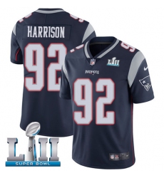 Youth Nike New England Patriots #92 James Harrison Navy Blue Team Color Vapor Untouchable Limited Player Super Bowl LII NFL Jersey