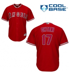 Youth Majestic Los Angeles Angels of Anaheim #17 Shohei Ohtani Replica Red Alternate Cool Base MLB Jersey