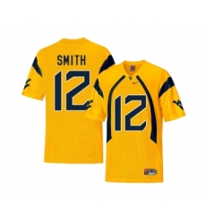 West Virginia Mountaineers 12 Geno Smith Gold College Football Jersey