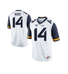 West Virginia Mountaineers 14 Tevin Bush White College Football Jersey