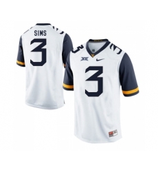 West Virginia Mountaineers 3 Charles Sims White College Football Jersey