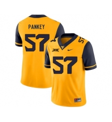 West Virginia Mountaineers 57 Adam Pankey Gold College Football Jersey