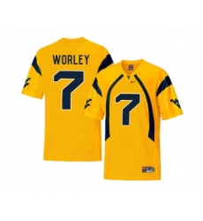 West Virginia Mountaineers 7 Daryl Worley Gold College Football Jersey