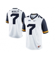 West Virginia Mountaineers 7 Daryl Worley White College Football Jersey