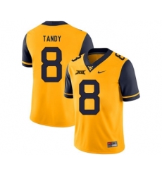 West Virginia Mountaineers 8 Keith Tandy Gold College Football Jersey