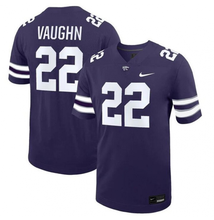 Men's Kansas State Wildcats #22 Deuce Vaughn Purple Stitched Jersey