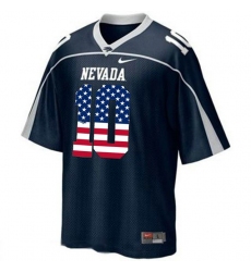 Nevada Wolf Pack #10 Colin Kaepernick Blue USA Flag With WAC Patch College Football Jersey
