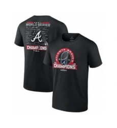 Men's Atlanta Braves 2021 Black World Series Champions Dream Team Roster Tri-Blend T-Shirt