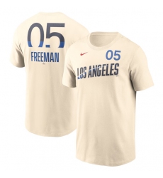 Men's Brooklyn Dodgers #5 Freddie Freeman Cream 2024 City Connect Fuse Name & Number T-Shirt