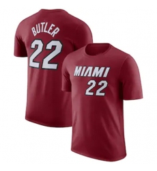 Men's Miami Heat #22 Jimmy Butler Red 2022-23 Statement Edition Name & Number T-Shirt