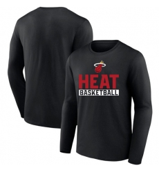 Men's Miami Heat Black Let's Go Long Sleeve T-Shirthirt