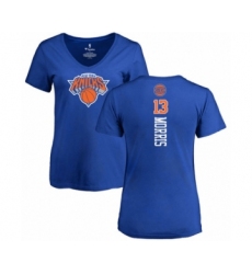 Basketball Women's New York Knicks #13 Marcus Morris Royal Blue Backer T-Shirt
