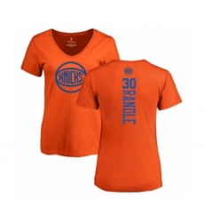 Basketball Women's New York Knicks #30 Julius Randle Orange One Color Backer Slim-Fit V-Neck T-Shirt