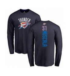 Basketball Oklahoma City Thunder #31 Mike Muscala Navy Blue Backer Long Sleeve T-Shirt