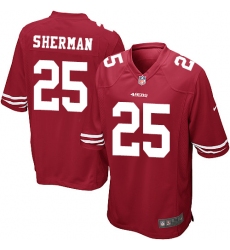 Men's Nike San Francisco 49ers #25 Richard Sherman Game Red Team Color NFL Jersey