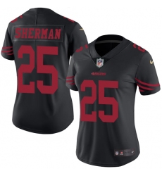 Women's Nike San Francisco 49ers #25 Richard Sherman Limited Black Rush Vapor Untouchable NFL Jersey