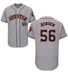 Men's Majestic Houston Astros #56 Hector Rondon Grey Road Flex Base Authentic Collection MLB Jersey