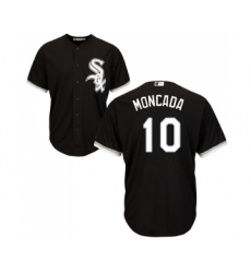 Men's Majestic Chicago White Sox #10 Yoan Moncada Replica Black Alternate Home Cool Base MLB Jerseys