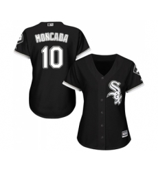 Women's Majestic Chicago White Sox #10 Yoan Moncada Authentic Black Alternate Home Cool Base MLB Jerseys
