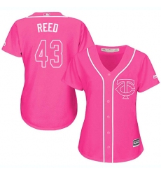 Women's Majestic Minnesota Twins #43 Addison Reed Replica Pink Fashion Cool Base MLB Jersey