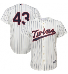 Youth Majestic Minnesota Twins #43 Addison Reed Replica Cream Alternate Cool Base MLB Jersey